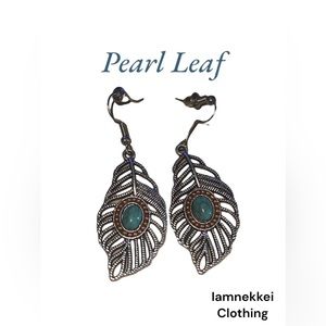 Pearl Leaf Drop Earrings